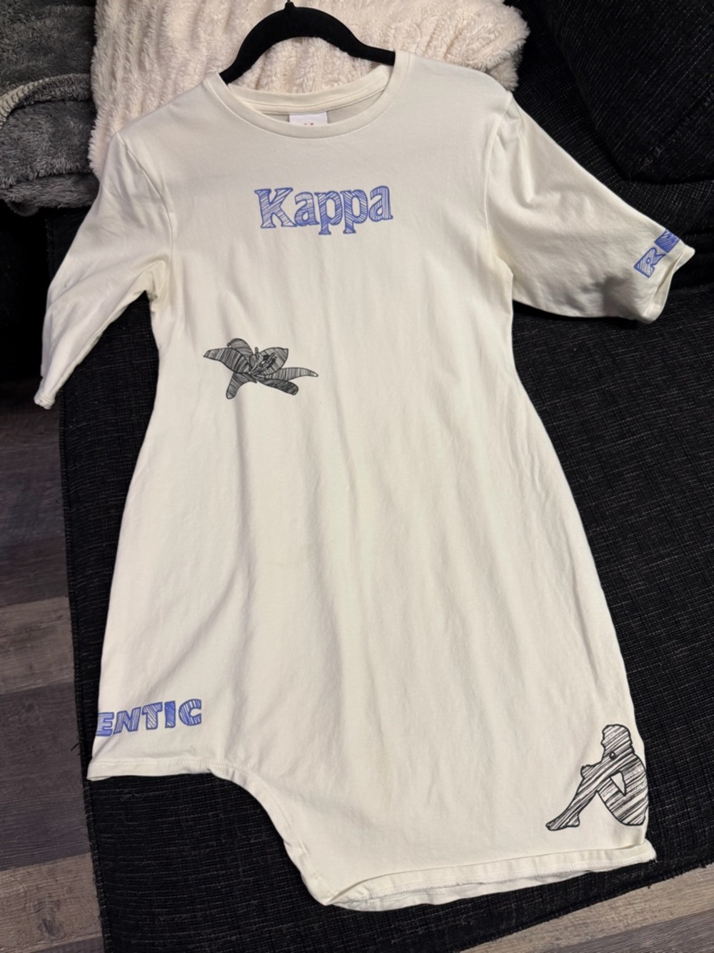 Kappa Cream Dress with Blue Graphic Logo